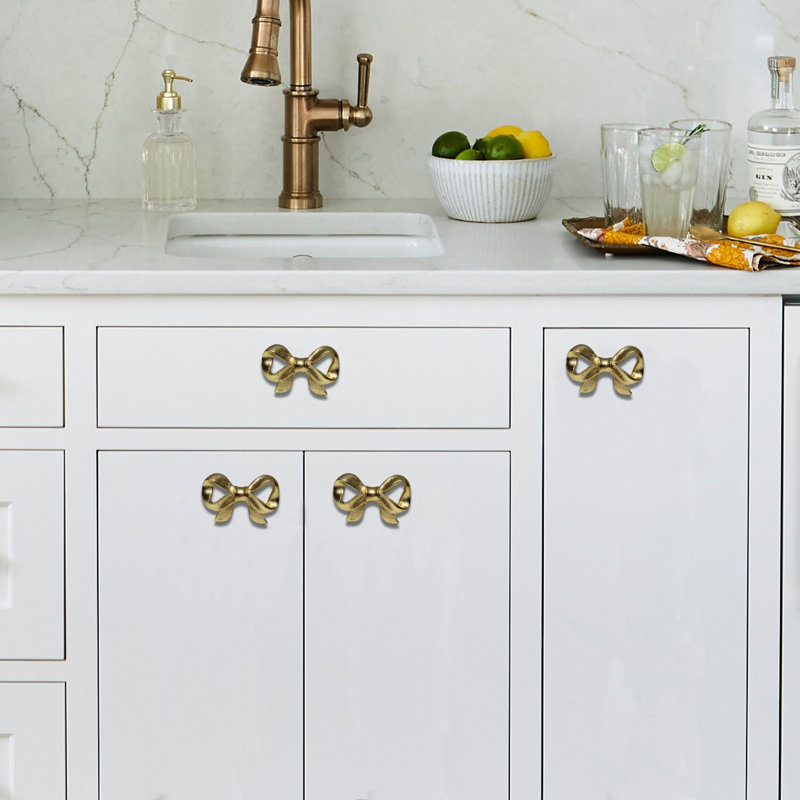 2.25" Width Brass Ribbon Knobs