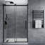 Stellar 48'' W x 76'' H Double Added Frameless Shower Door with Clear Glass-52233366