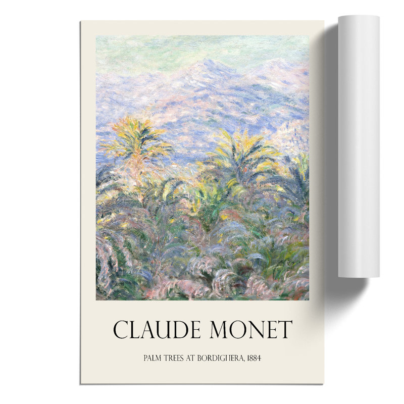 Palm Trees at Bordighera Print by Claude Monet - Frameless Print, 42cm H x 30cm W x 0.1cm D