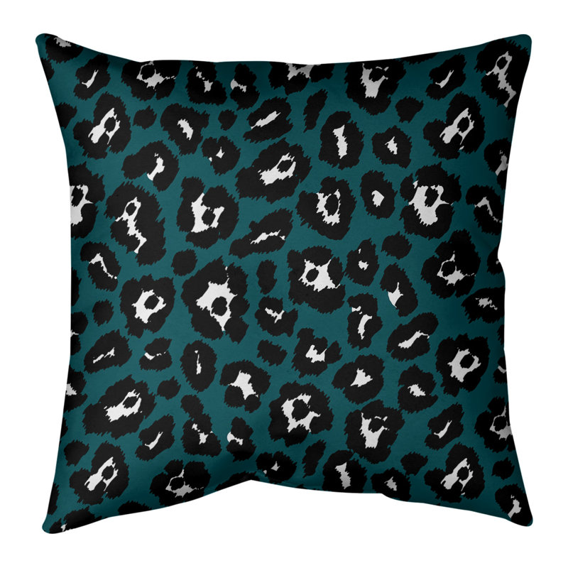 Housse de coussin carrée, Vert / noir / blanc, Polyester filé, 20 po X 20 po