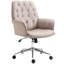 Chaise de bureau à domicile en microfibre, chaise de bureau d'ordinateur à hauteur ajustable et capitonnée avec roues pivotantes et accoudoirs rembourrés