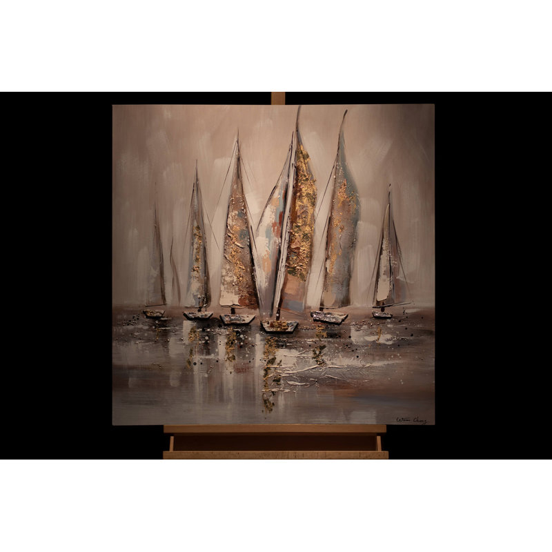 Hand -painted acrylic painting, Wind in the Sail