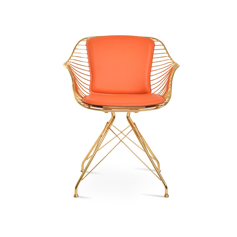 Zebra Arm Chair, Gold, Orange