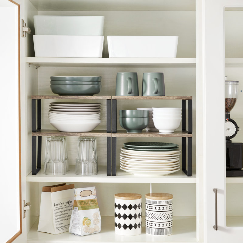 Cabinet Organizer Shelf, Ink Black/Heather Greige, 12" W
