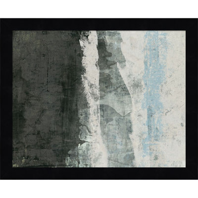Black and Grey and Blue II by Fresno Wood Framed Wall Art Print