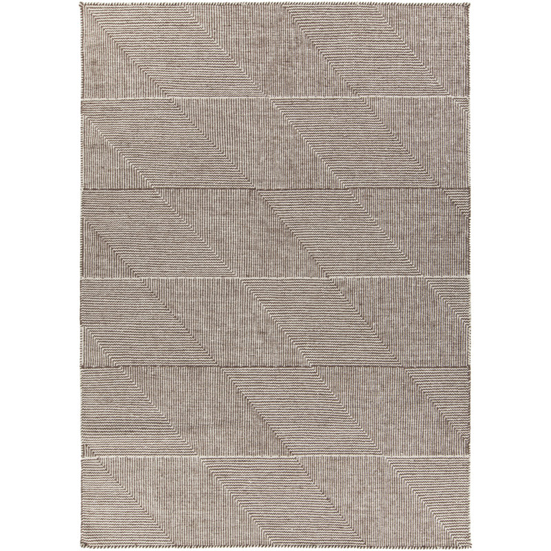 Tapis brun tissé à la main Carnes, Rectangle 7 pi 9 po x 10 pi 6 po
