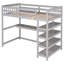 Lit mezzanine simple avec tablettes de rangement et bureau sous le lit-631707289-631707294