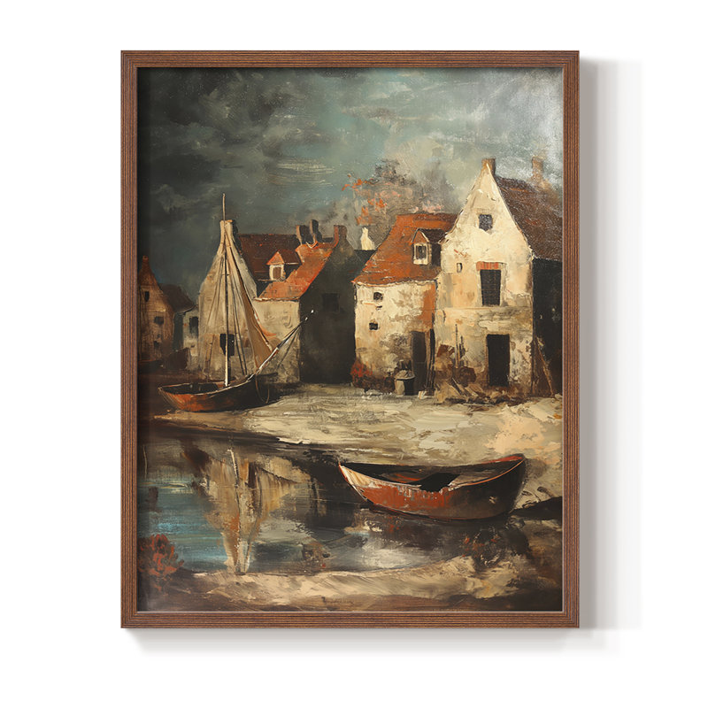 «LANDSCAPES Series CCXCIX», reproduction encadrée - bois massif, H 30 po x l 24 po, Noyer