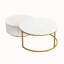 Table basse gigogne ronde moderne avec 2 grands tiroirs pour un rangement élégant et une décoration intérieure élégante, parfaite pour le salon