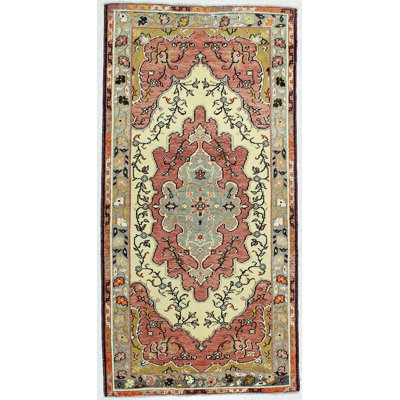 Ludvina One-of-a-Kind 3'8" X 7'3" Wool Area Rug in Pink