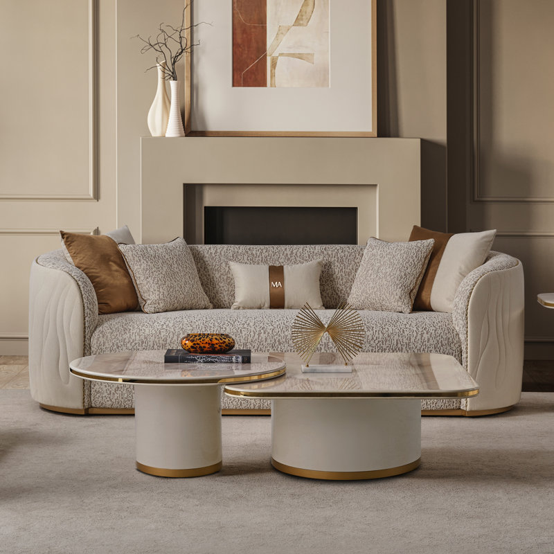 Gineverra Sofa - Biscotti/Ivory Gold