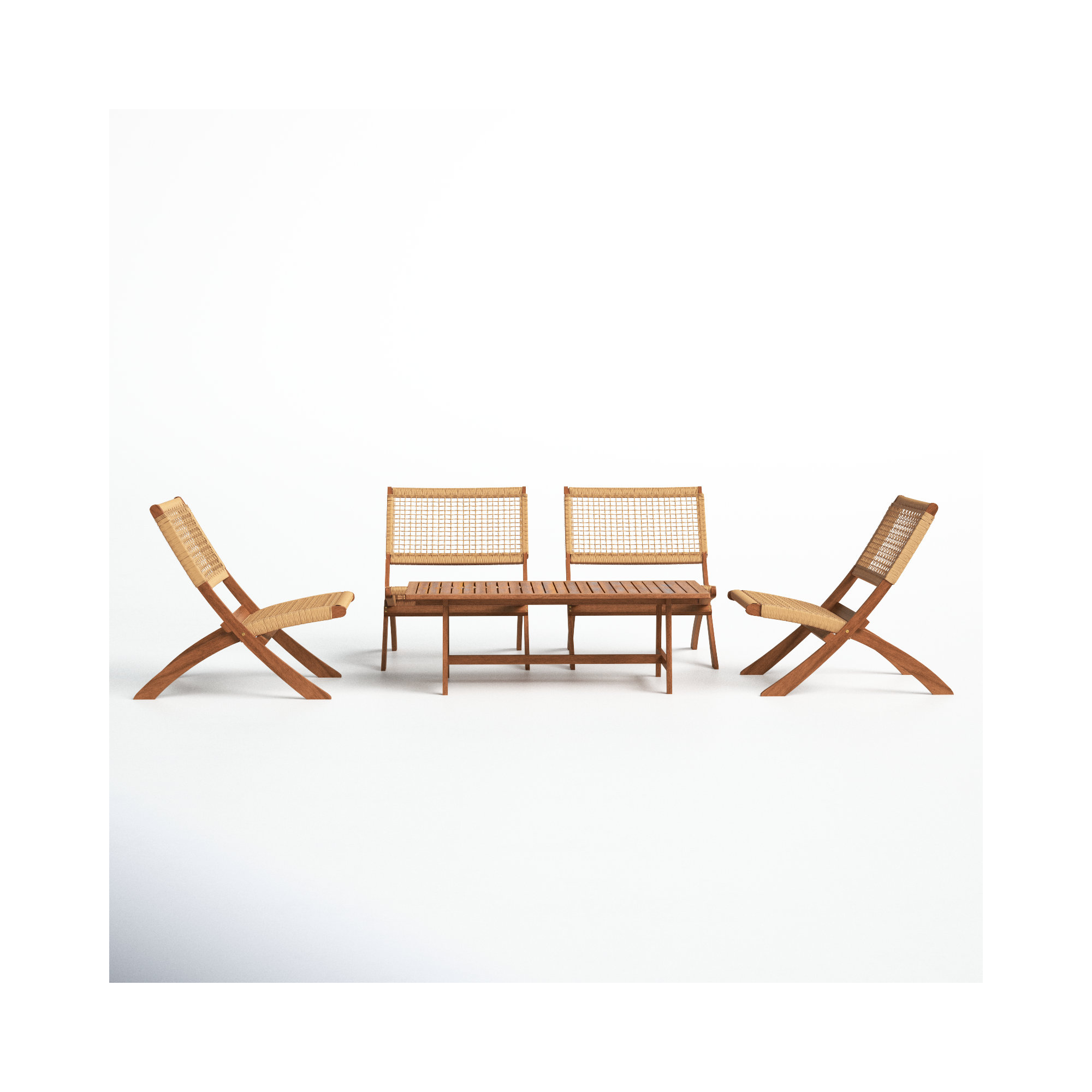 Kismet 5-Piece Armless Chairs Seating Group, Natural