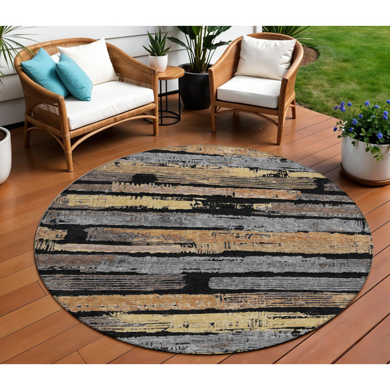 Tapis intérieur lavable rayé 8 pi