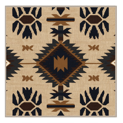 Washable Coyote Tracks Southwestern Area Rug