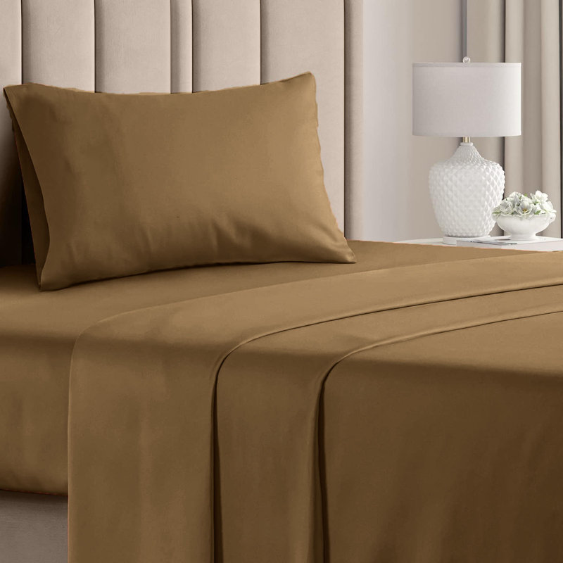  Ensemble de draps en rayonne de bambou 4 pièces Premium Luxury, Ensemble de draps pour lit simple avec deux taies 