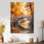 Jaune et beige, automne, rivière de beauté, pont V-1697652594-1697652607