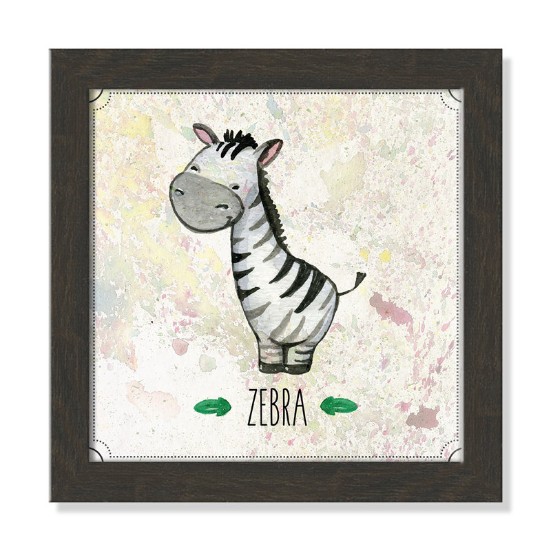 Jungle Day 4' Wall Decal, Black Woodgrain Flat Framed, 12" H x 12" W x 0.6" D