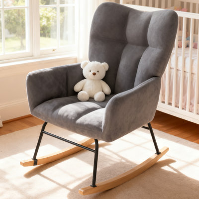 Nursery Rocking Chair, Rocking Chairs for Nursery, Baby Rocker Chair, Glider Rocker, Pink by George Oliver