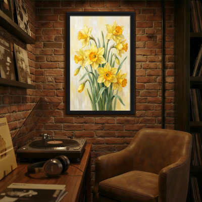 Plantes et fleurs jonquilles sur fond doux