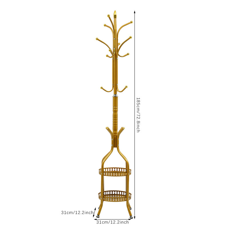 Coat Rack Stand, Gold