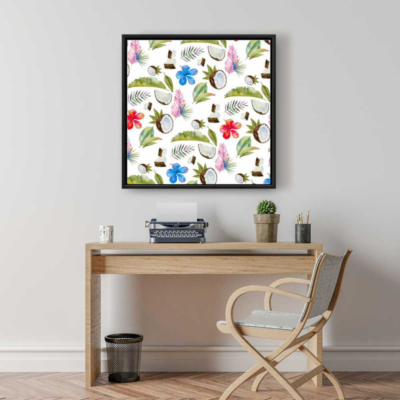 Motif tropical, toile botanique à motif floral vert | Décoration intérieure