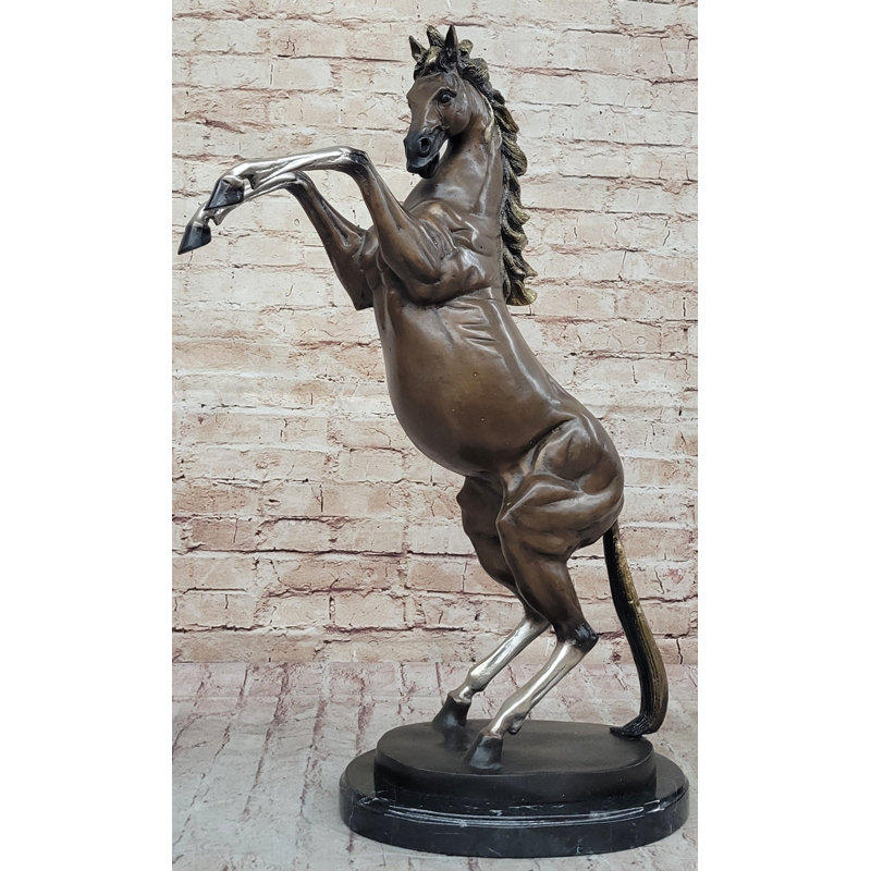 Statue de cheval sauvage Soliel en bronze