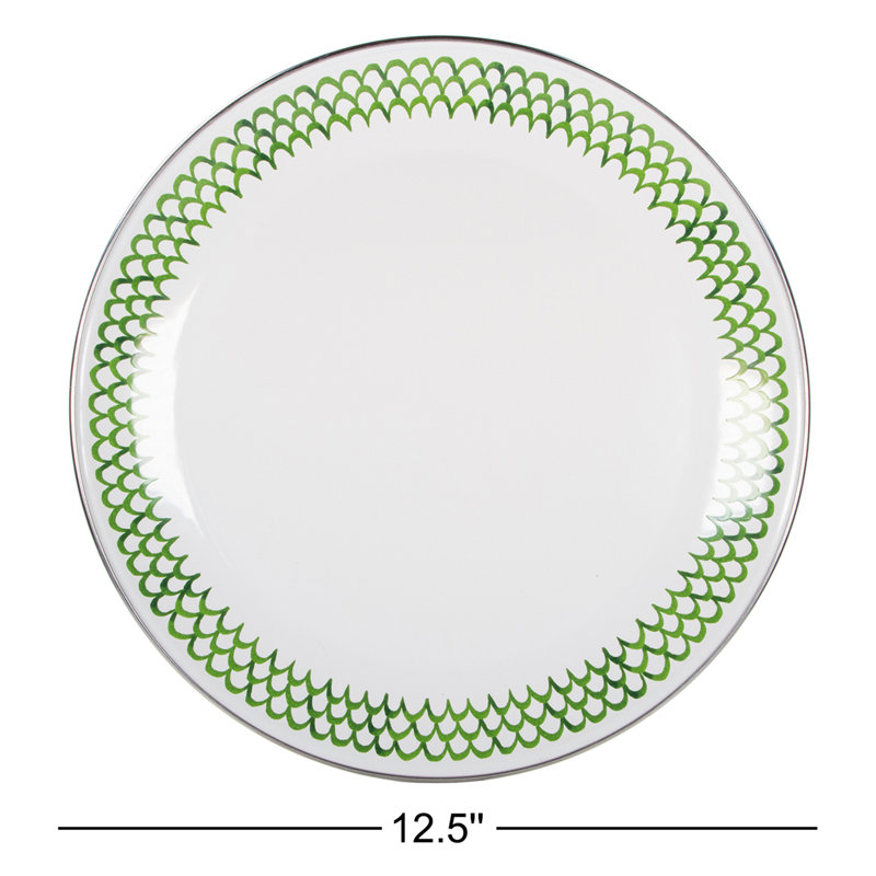 Set of 2 Green Scallop Chargers