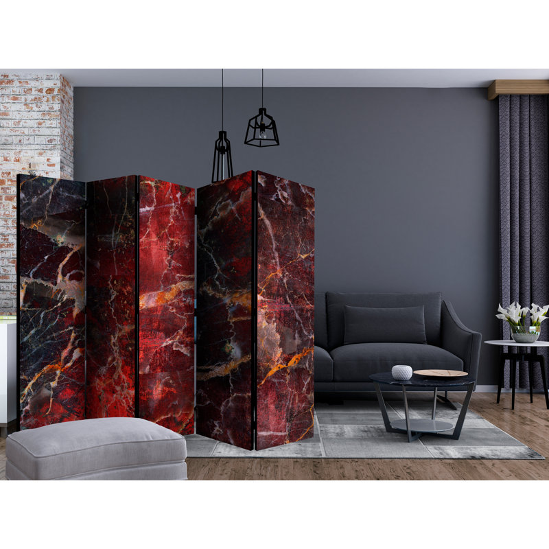 Goichi 225cm W x 172cm H 5 - Panel Solid Wood Folding Room Divider