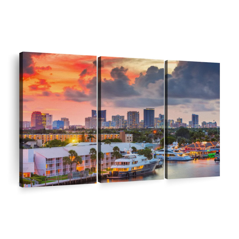 «Fort Lauderdale In Florida» sur toile, H 28 po x l 45 po x P 1,25 po