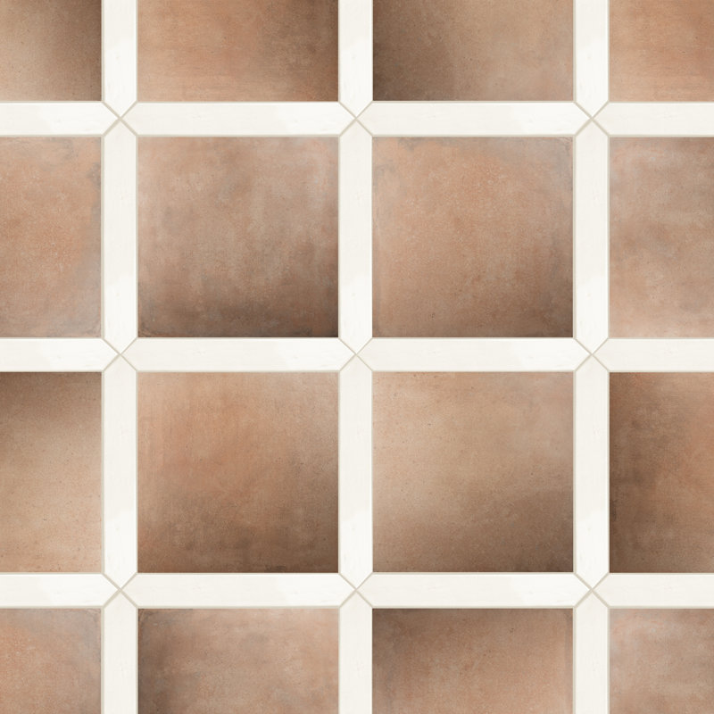Treillis Argile 20 1/2 po X 20 1/2 po Ensemble de carreaux de porcelaine pour plancher et mur