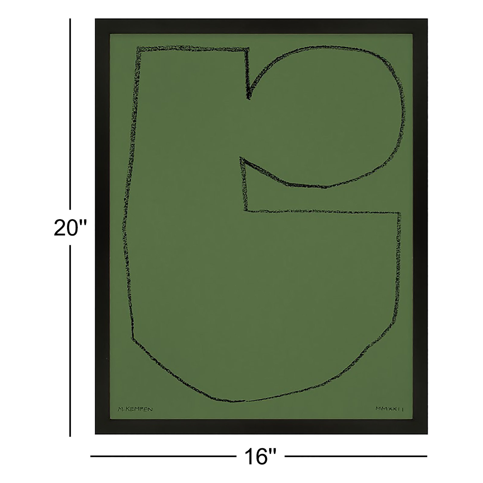 Earth 2 by Michael Kempen, Black, 20" H x 16" W x 1.25" D