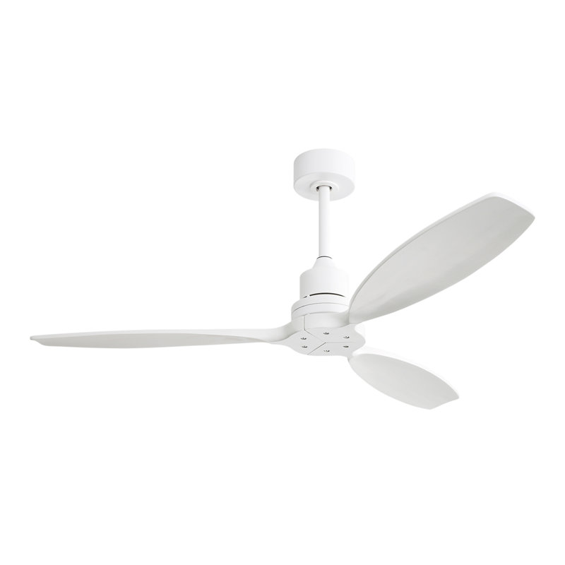 Ventilateur de plafond à profil bas en bois 52 pouces avec télécommande à 6 vitesses pour salon de patio