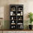 Free Standing 5 Tier Bookshelves, Bookcases Set Of 2, Farmhouse Two-Tone Storage Cabinet With Adjustable Shelves, Modern 72"H Kitchen Pantry Cabinet For Living Room, Home Office