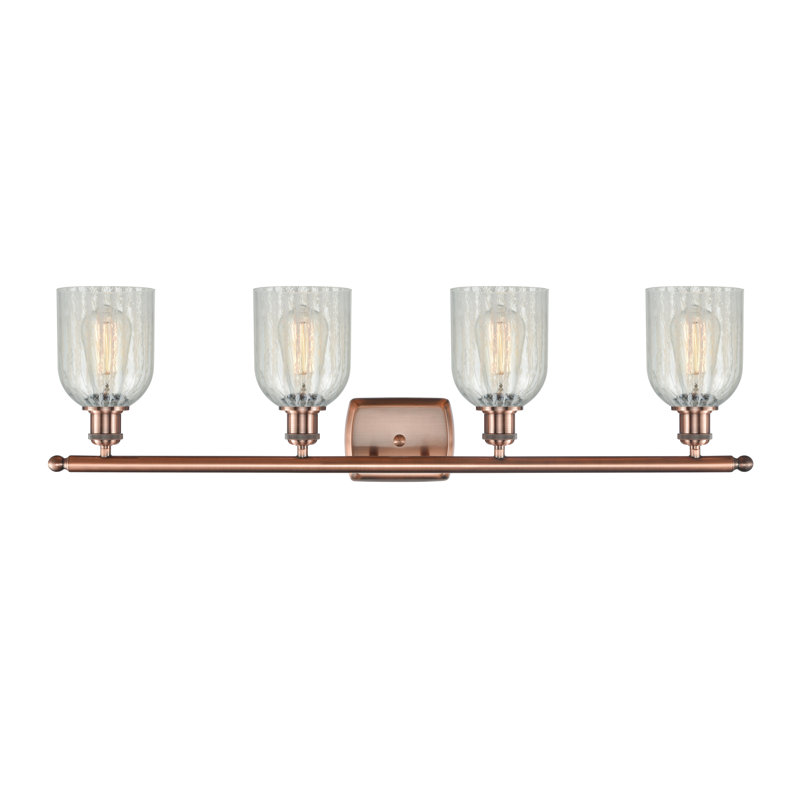 Éclairage de salle de bain à intensité variable 4 lumières Vella, Ampoule DEL 6 watts Vinage, Mouchette, Cuivre antique