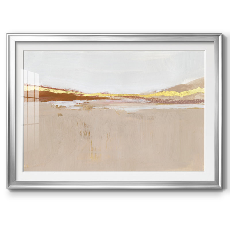 Gilded Expanse II - Cadre encadré avec cadre biseauté et verre, Argent, H 30 po x l 44 po x P 1,5 po