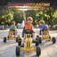 Karting pour enfants, karting à pédales 4 roues avec volant, siège réglable, frein à main de sécurité, voiture électrique extérieure pour garçons et filles de 3 à 6 ans, jaune