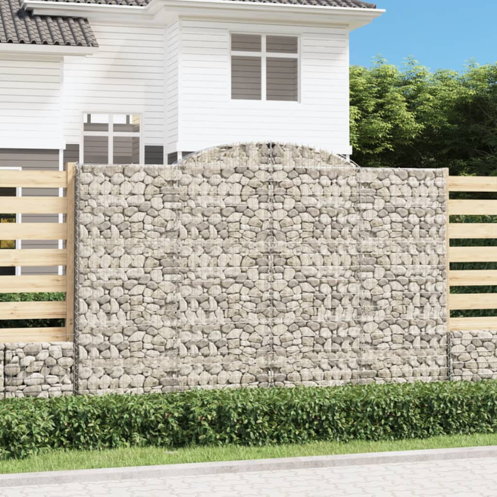 vidaXL Arched Gabion Basket Stone Basket Gabion Retaining Wall Galvanised Iron