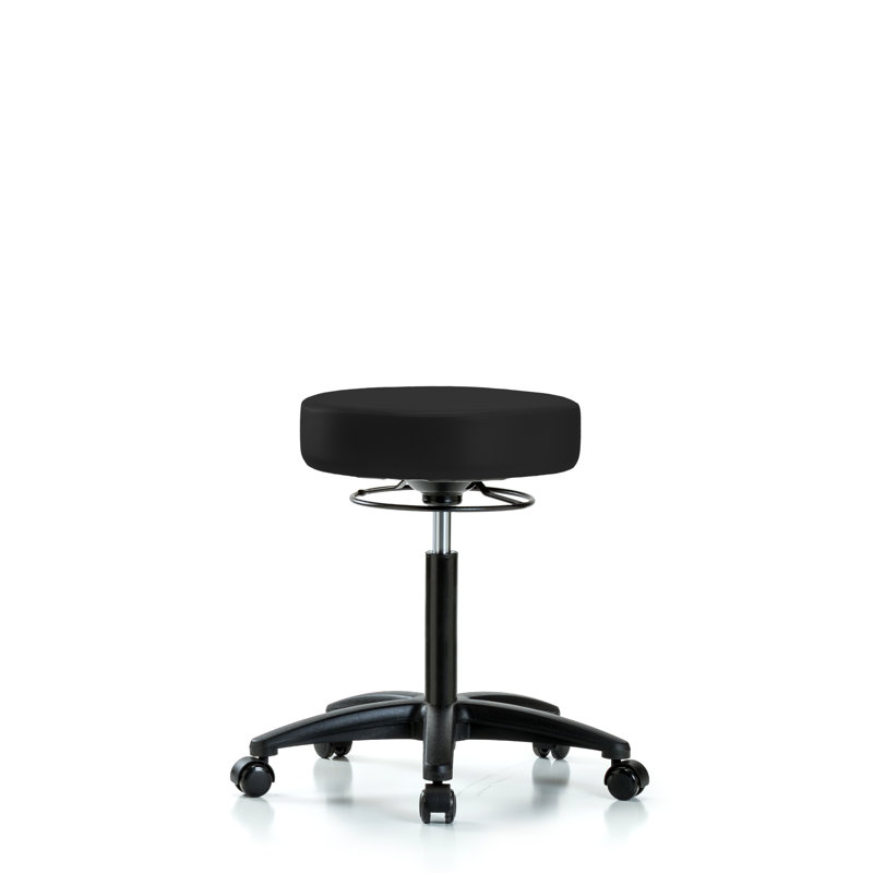 Tabouret de laboratoire à hauteur réglable Phoebe, Noir, Roulettes