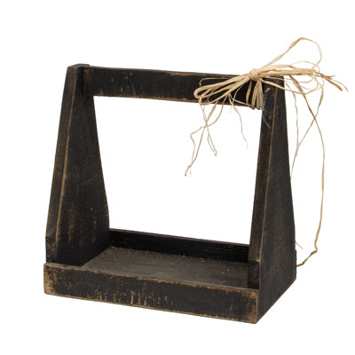 Petit fourre-tout noir en bois rustique