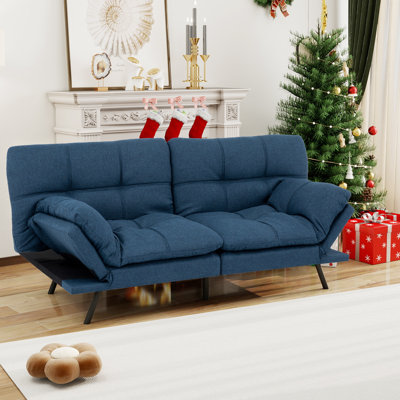 George Oliver & Unia ！！ Futon Sofa Bed with Adjustable Armrests & Backrests - 2.5" Plush Memory Foam, 15-Min Assembly, Compact Space Hero