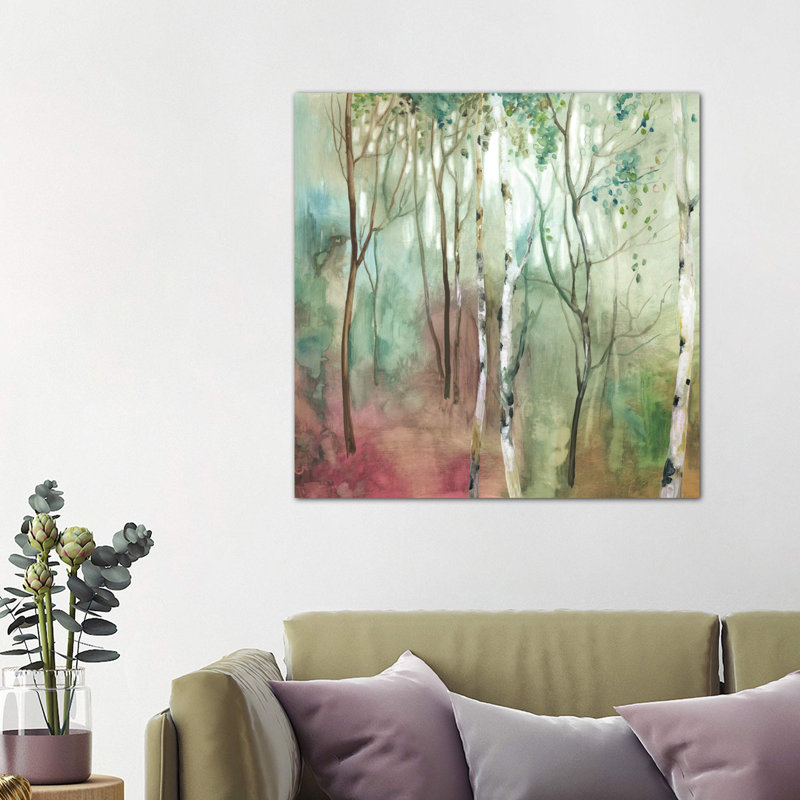 Birch in the Fog I 1 Piece Wrapped Canvas Painting, 93.98 cm H x 93.98 cm W x 1.91 cm D