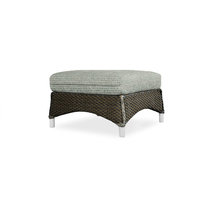 Mandalay Outdoor Ottoman, Rollo Linen, Mink
