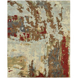 Chandley Wool Abstract Area Rug in Brown/Gray