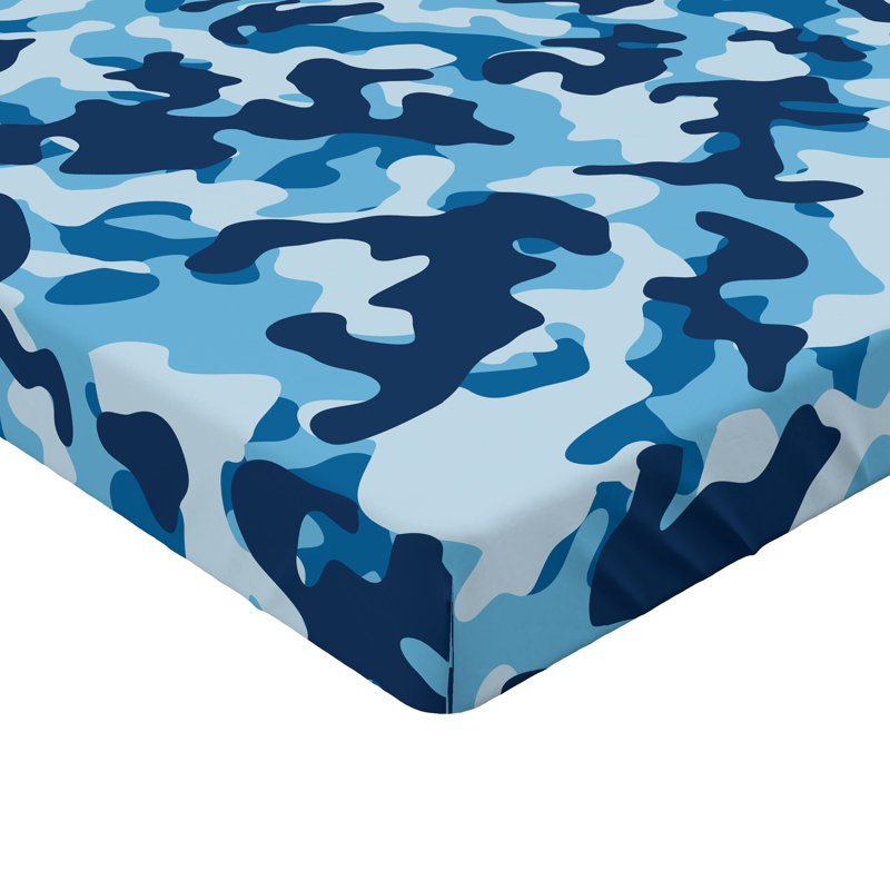 Drap-housse orange Ambesonne, Camouflage bleu / noix de coco, Drap-housse grand