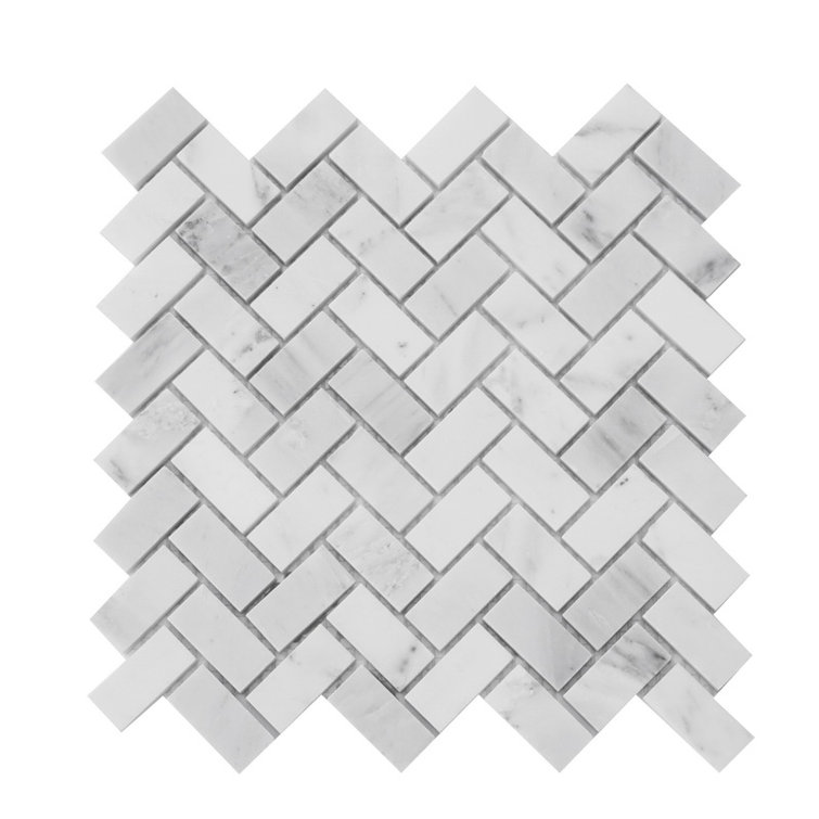 1" x 2" Marble Mosaic Tile in Carrara White