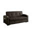 Canapé futon de style transitionnel capitonné avec porte-gobelet encastré et base convertible en lit