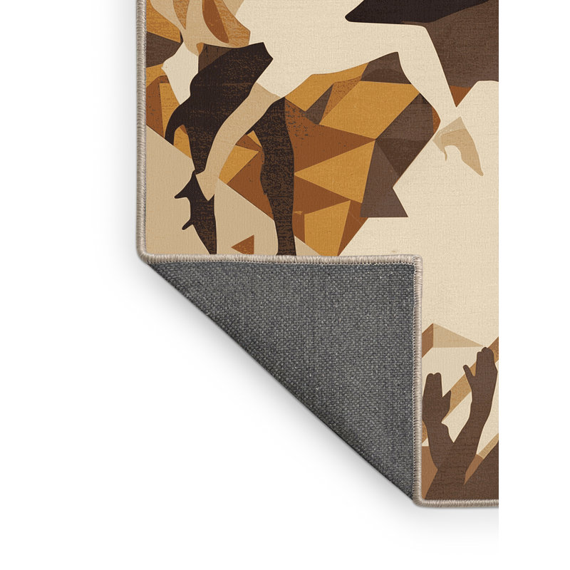 Soft Plush Montauk Street Theater Performance Eclectic Abstract Area Rug in Beige – Beige Binding, 7x10