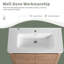 Meuble-lavabo autoportant de 48 po avec lavabo en céramique blanche et 1 armoire de rangement, porte à fermeture en douceur, chêne imitation-978206411