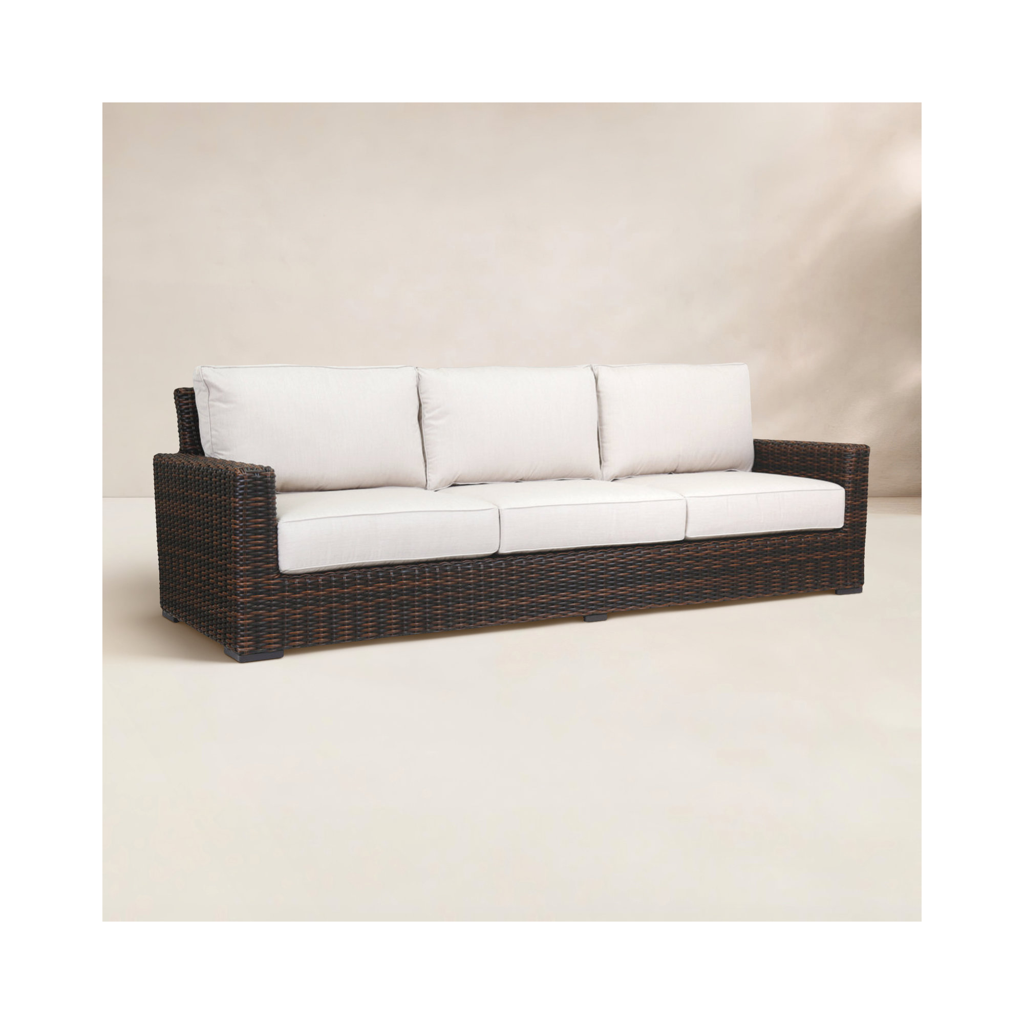 Naomie Patio Sofa with Sunbrella® Cushions, Canvas Flax Sunbrella® Canvas