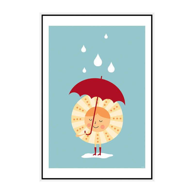 Soleil sous la pluie - impression, H 60 po x l 40po x P 1,5 po, Toile blanche encadrée, Pas de tapis